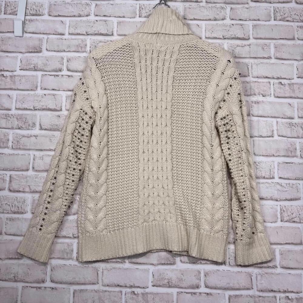 RD Style Women's Size S‎ Cable Knit Beaded Turtleneck Sweater Boutique Brand - Picture 4 of 8